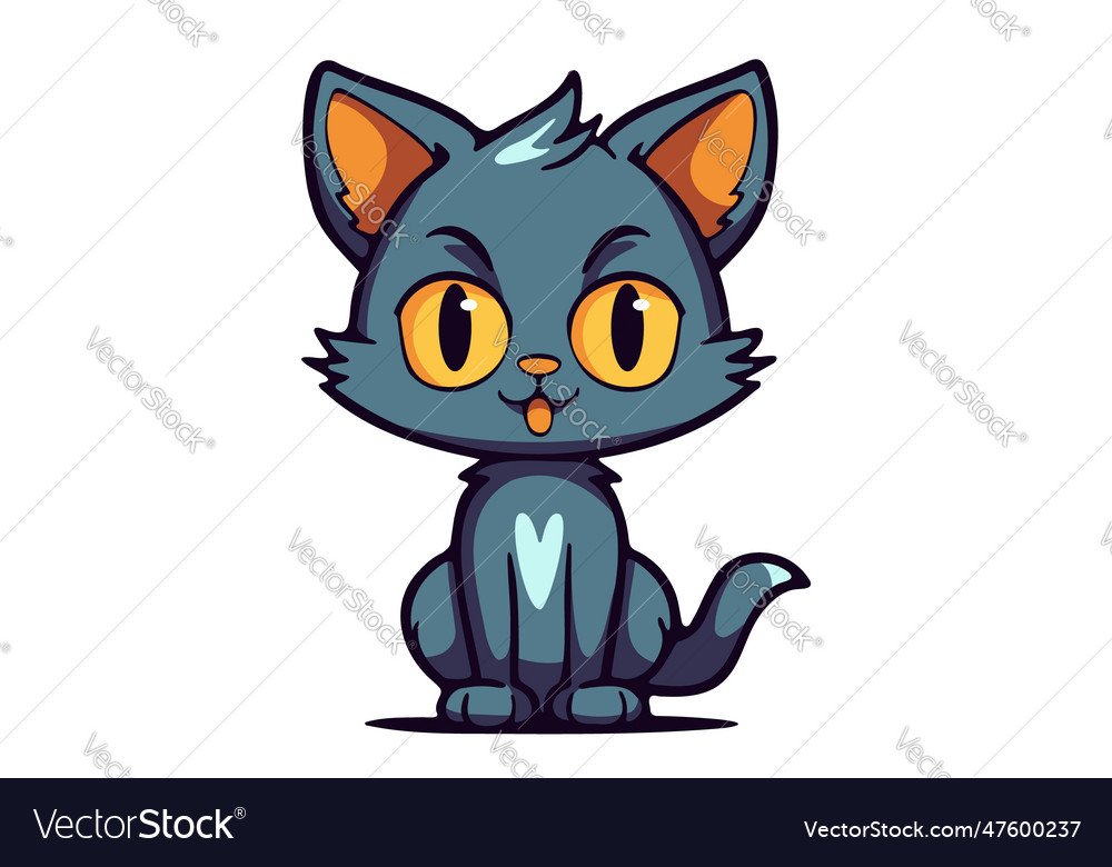 Cute cat clipart, vector illustration. Cartoon kitten icon and