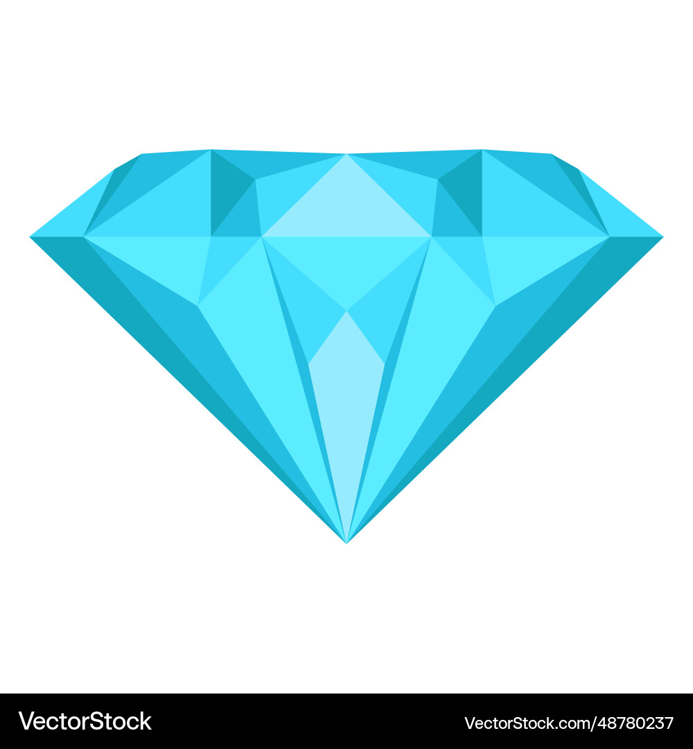 Diamond gem flat icon Royalty Free Vector Image