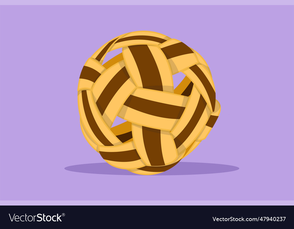 Graphic flat design drawing of sepak takraw ball Vector Image