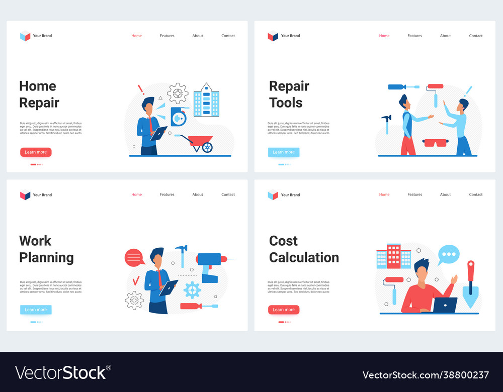 Home repair service online plan calculation Vector Image