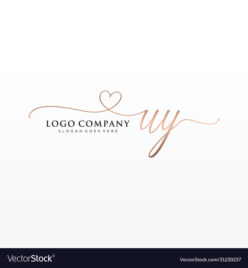 Initial uy beauty monogram and elegant logo design