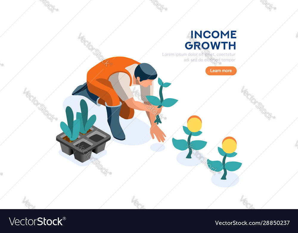 Investment growth symbol vector image Investment growth symbol