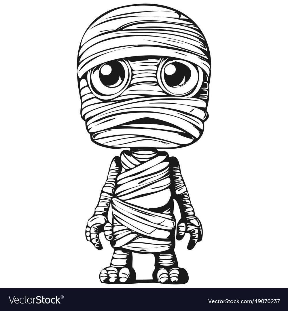 Mummy Art For Spooky Halloween Designs Royalty Free Vector