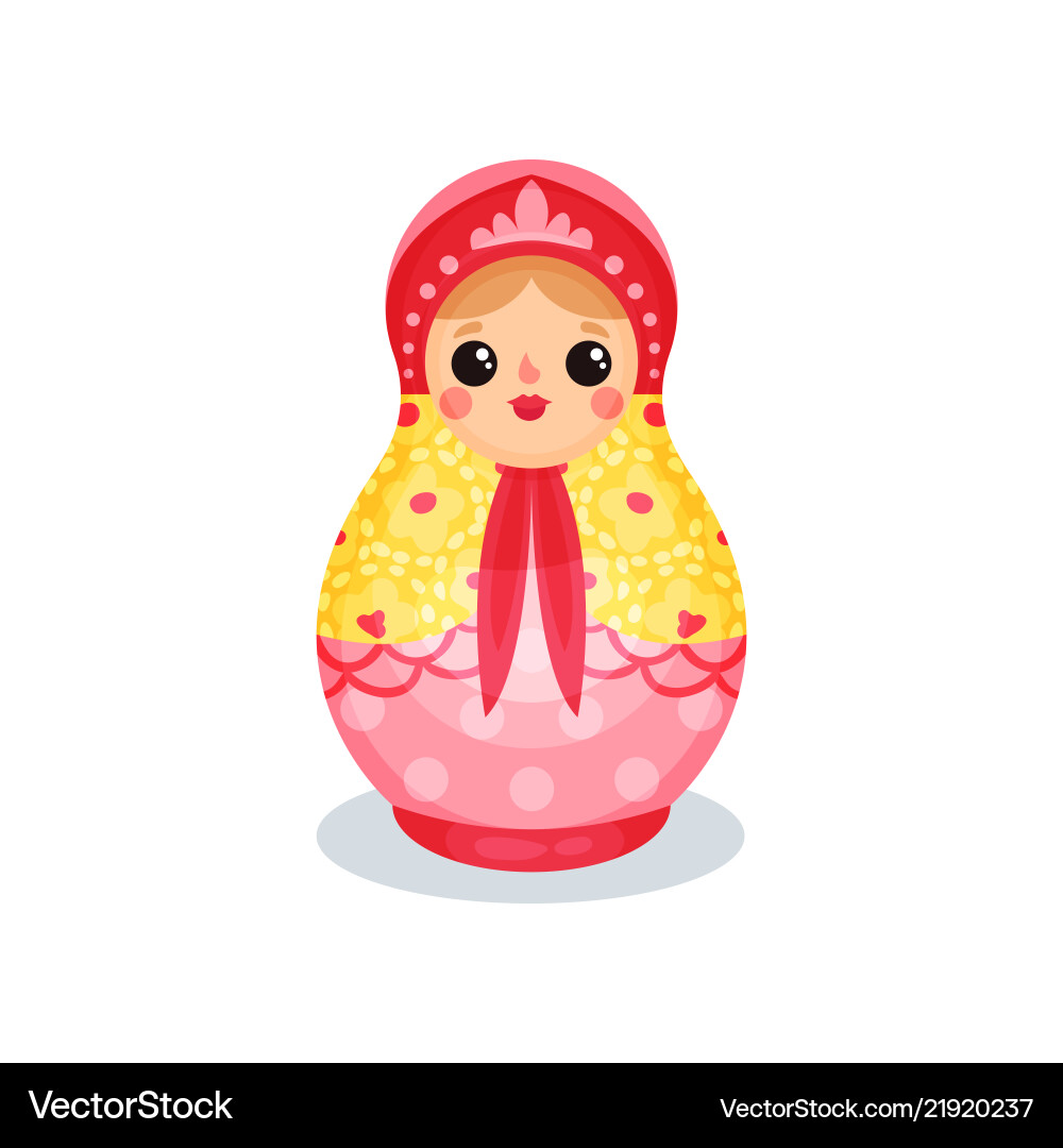 Russian nesting doll wooden matryoshka Royalty Free Vector