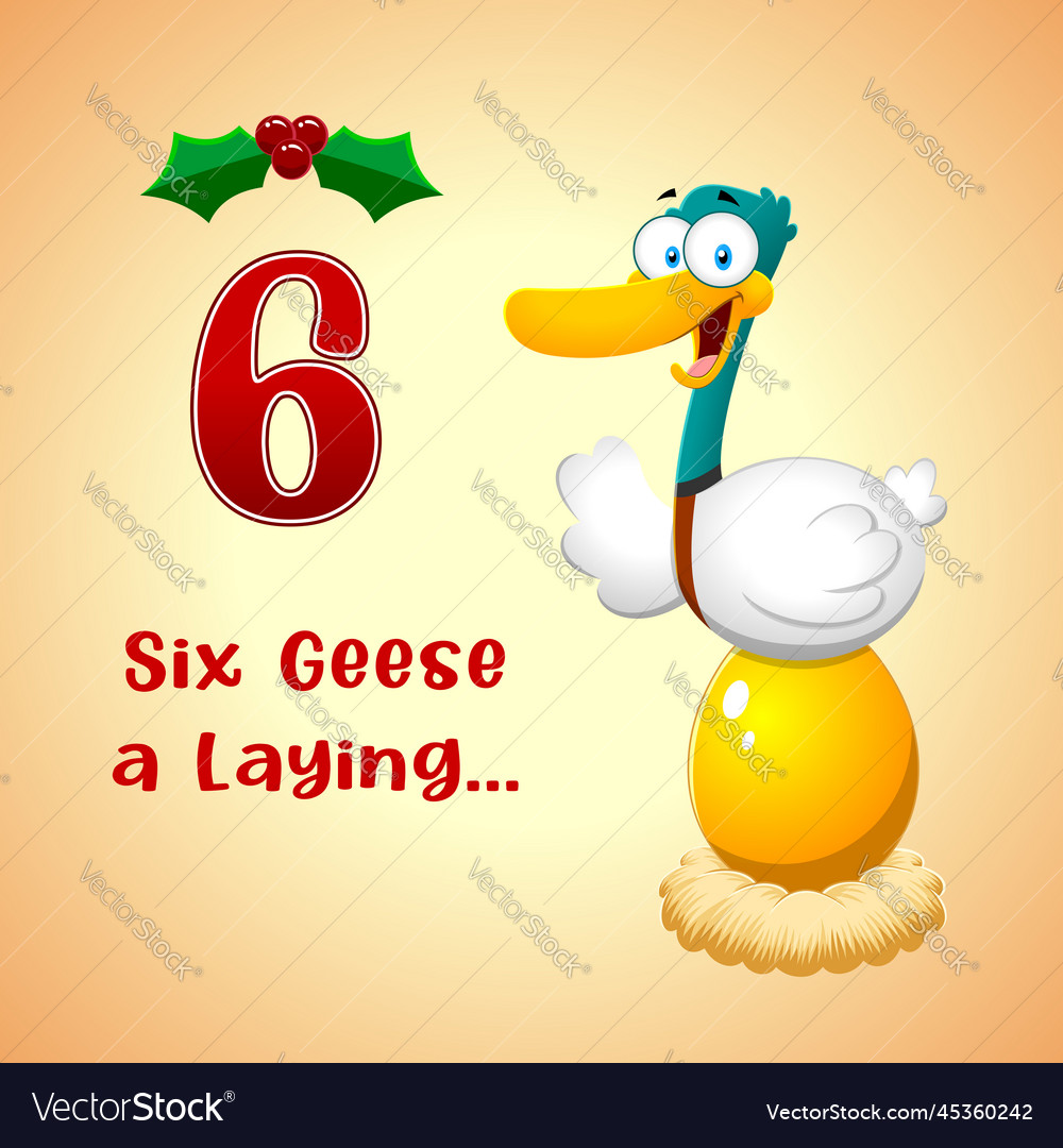 12 days of christmas - 6th day Royalty Free Vector Image