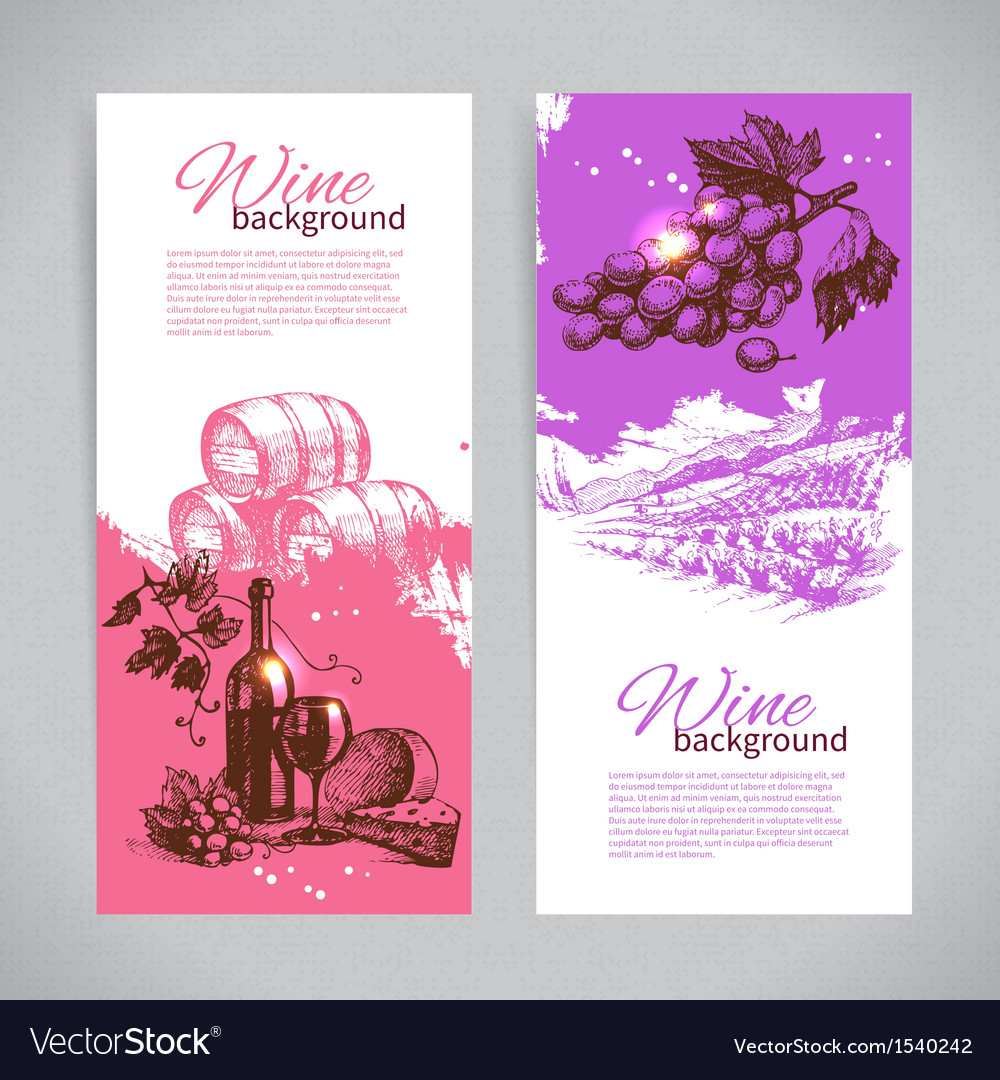 Banners of wine vintage background Royalty Free Vector Image