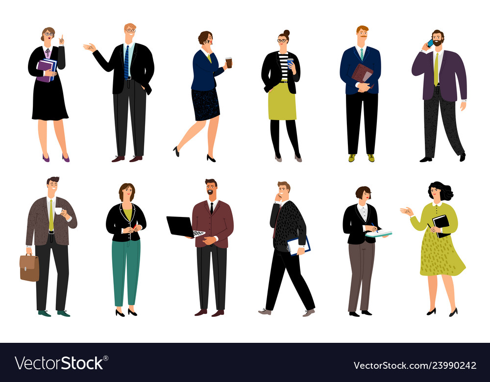 Cartoon business characters Royalty Free Vector Image