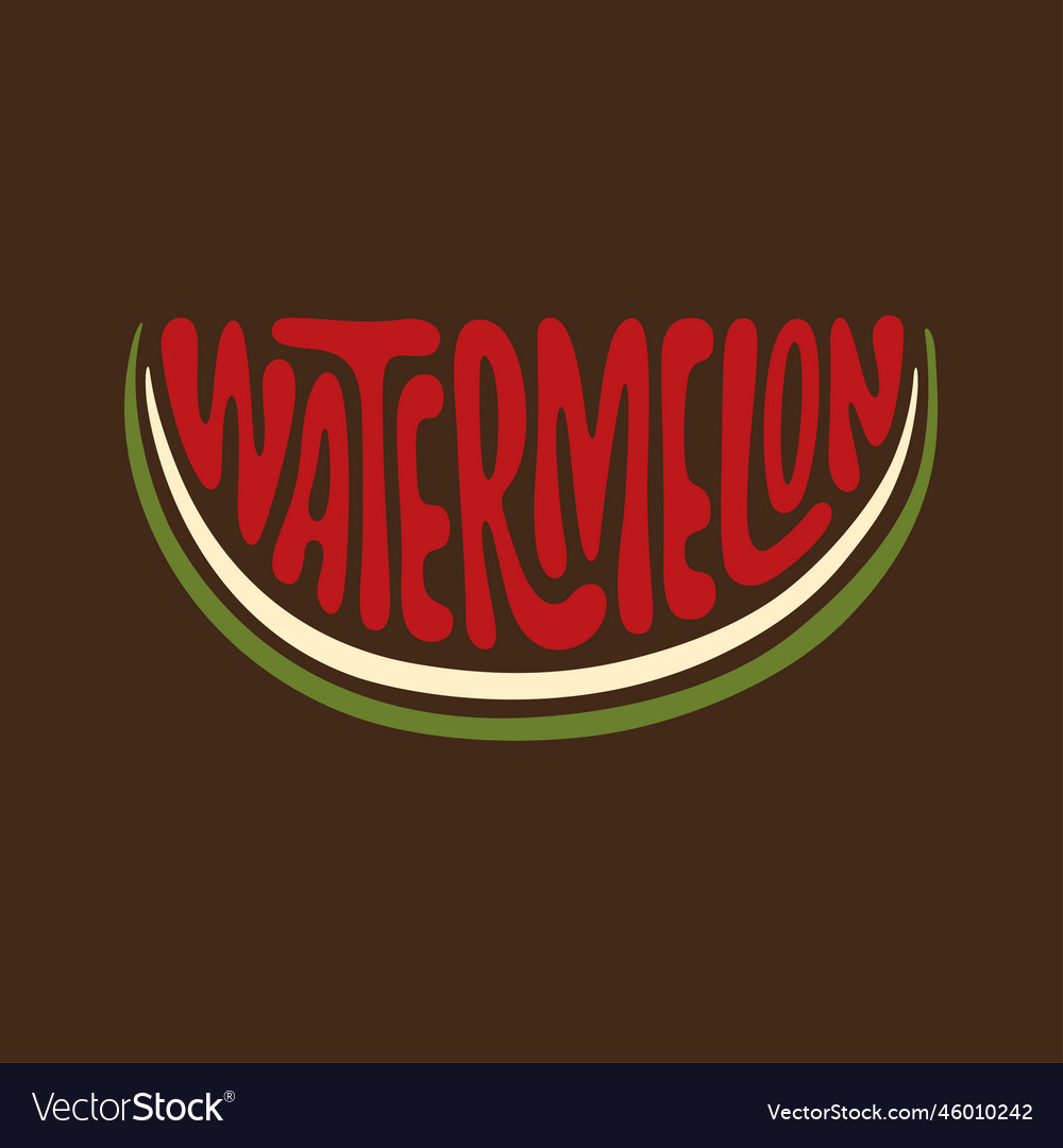 Fresh watermelon fruit typography sign Royalty Free Vector