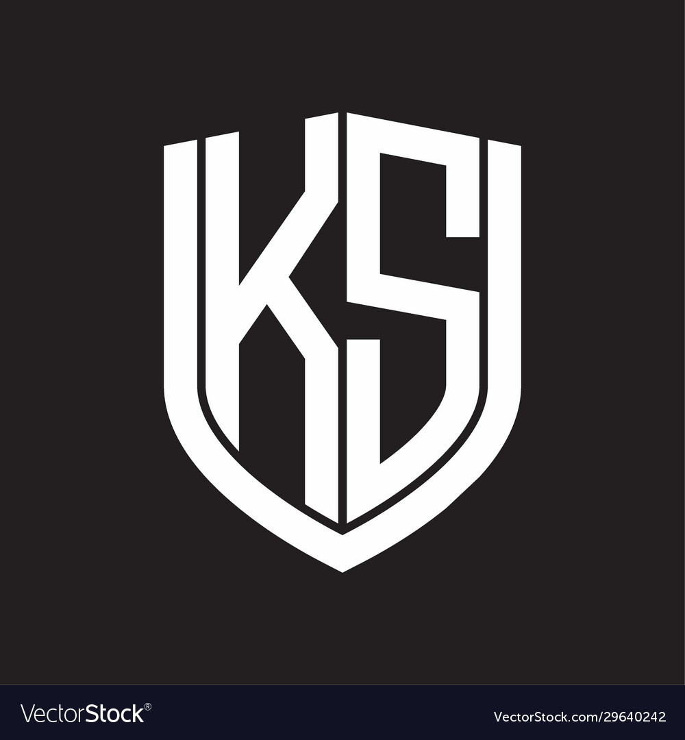 Ks logo monogram with emblem shield design Vector Image