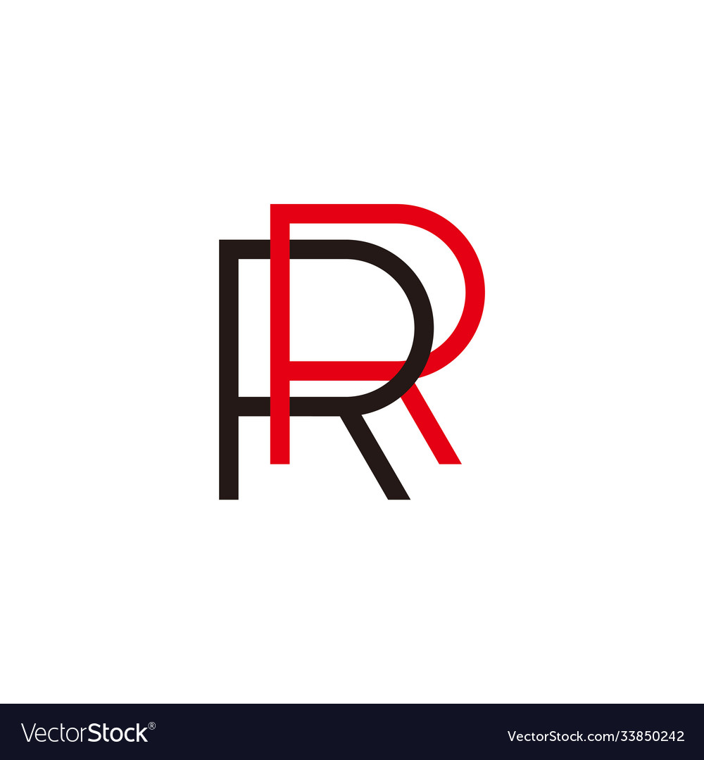 Letter rr linked colorful simple geometric line Vector Image