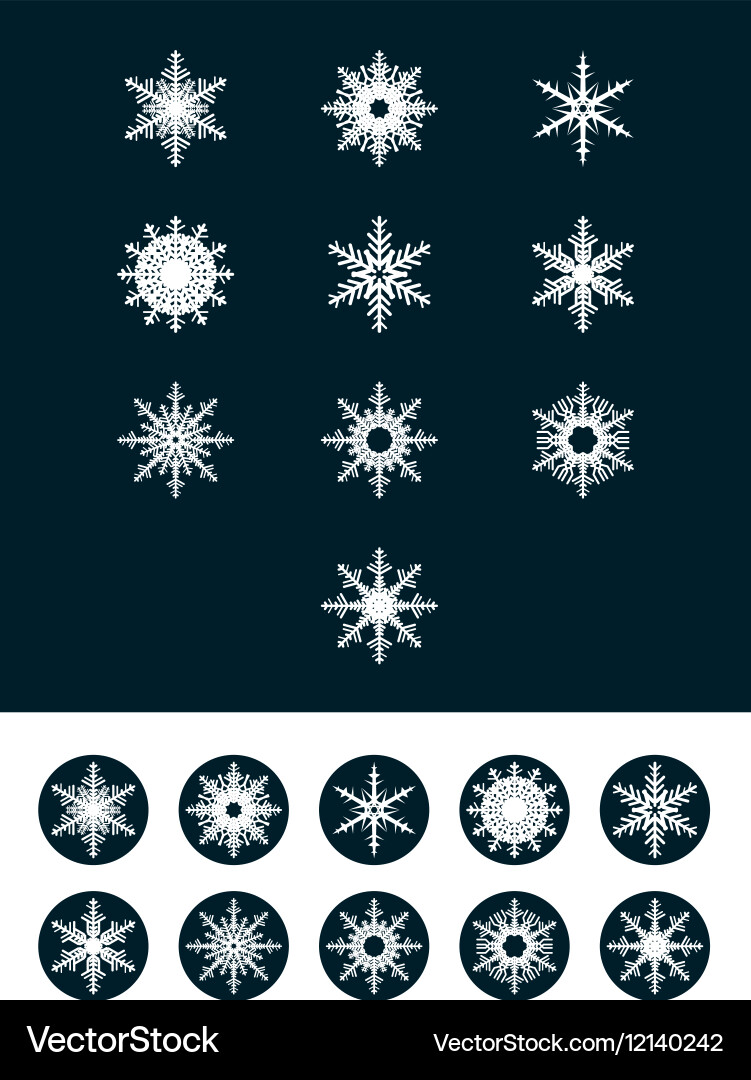 Set of snowflakes Royalty Free Vector Image - VectorStock