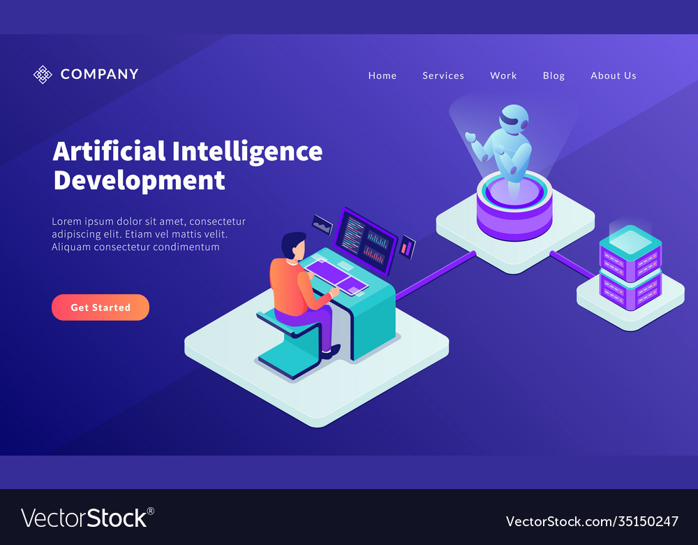 Ai artificial intelligence development concept Vector Image