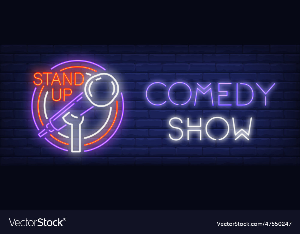 Comedy show neon sign Royalty Free Vector Image