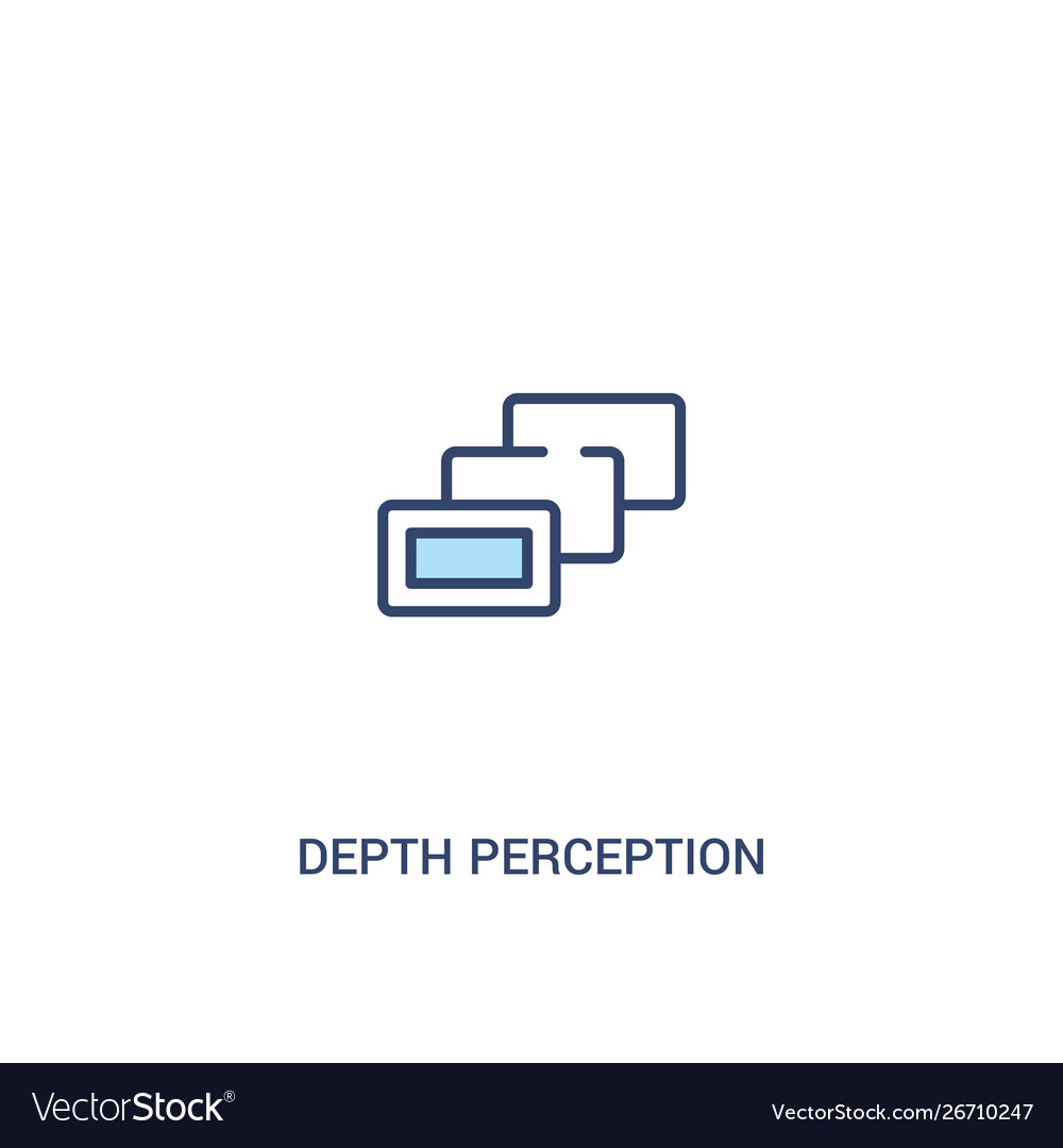 Depth perception concept 2 colored icon simple Vector Image