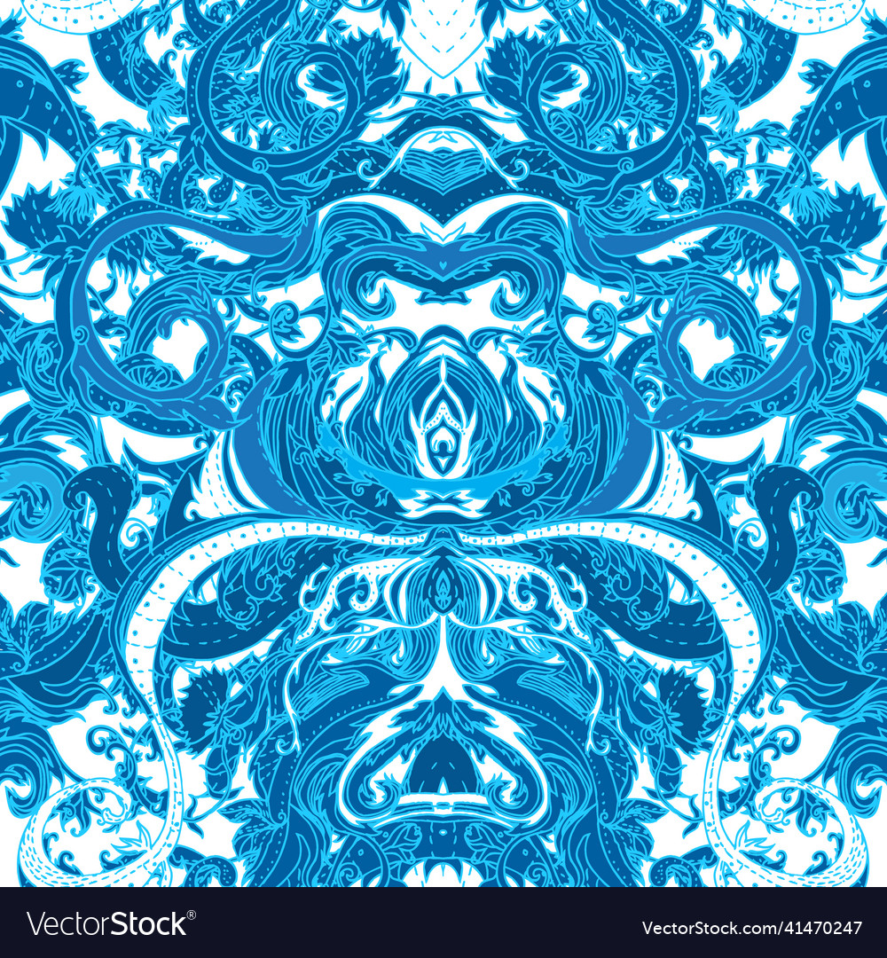 Floral paisley ornate seamless pattern vector image Floral paisley ornate seamless pattern