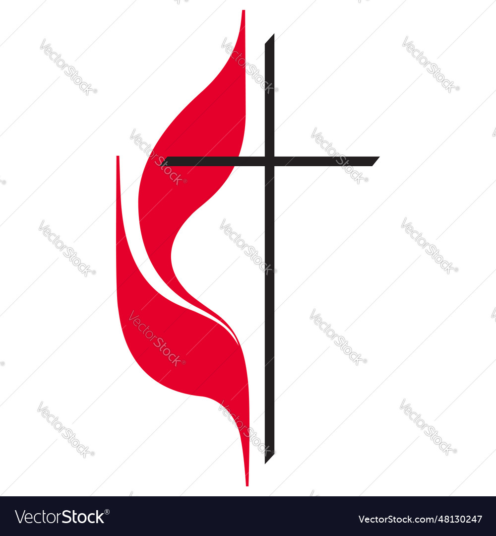 Methodist icon church cross Royalty Free Vector Image