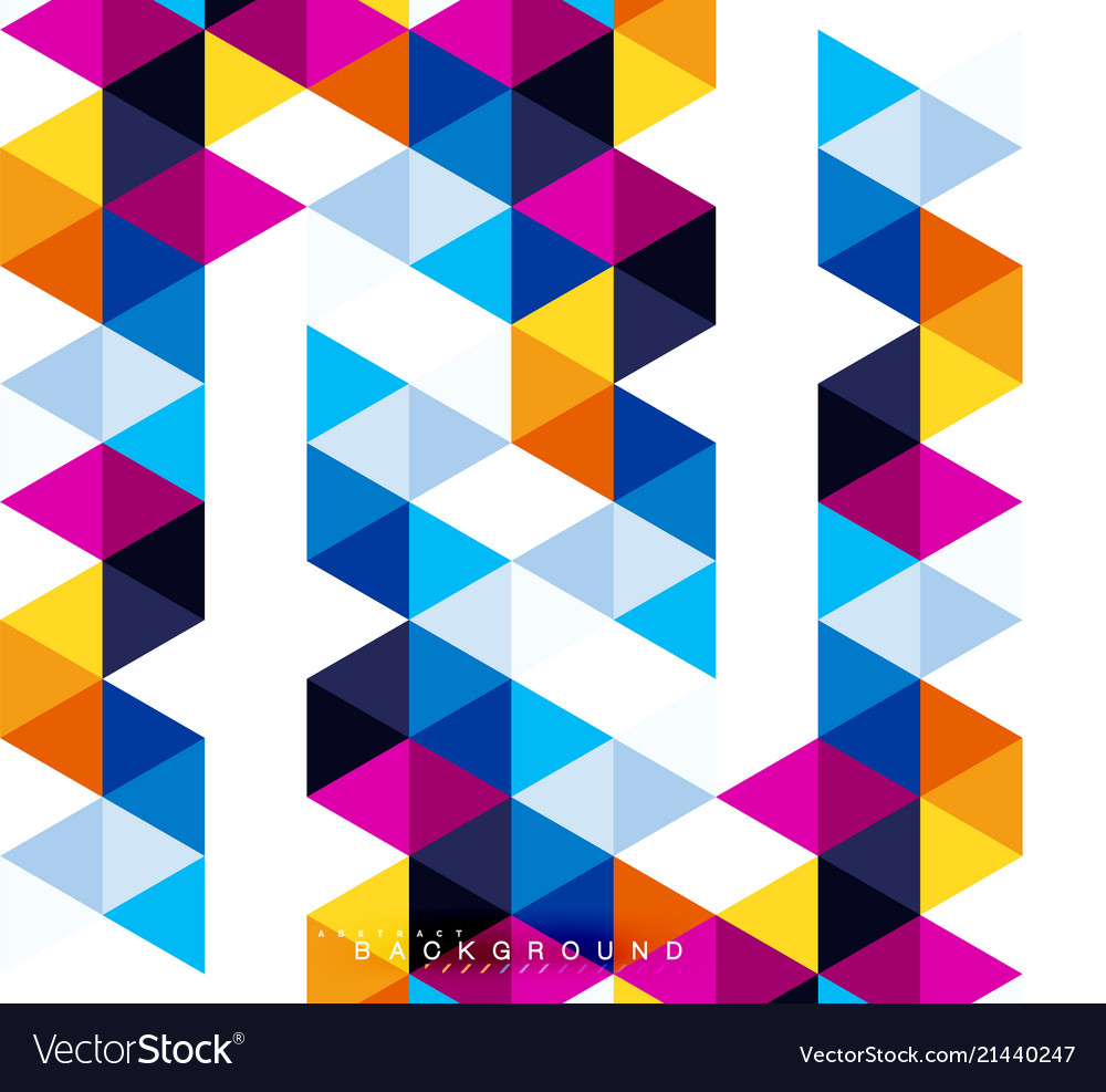 Multicolored triangles abstract background mosaic