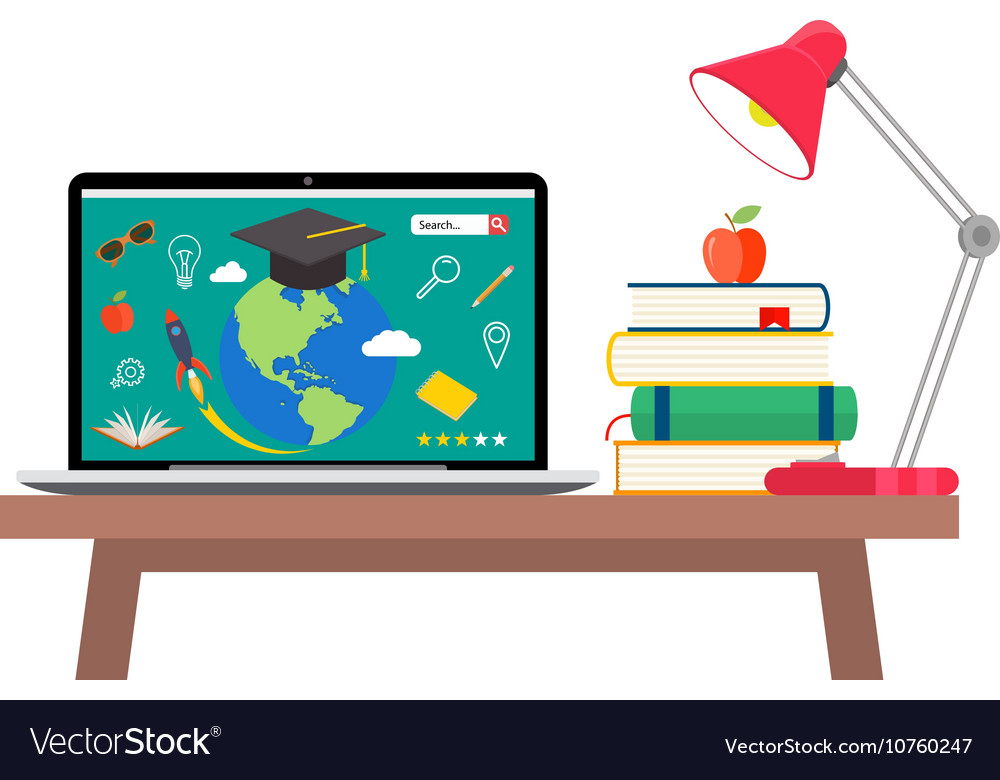 Online education flat horizontal banner set Vector Image