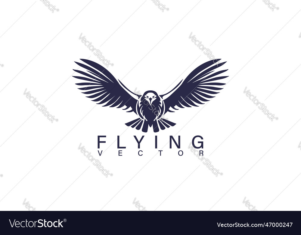 Simple monochrome logo flying bird