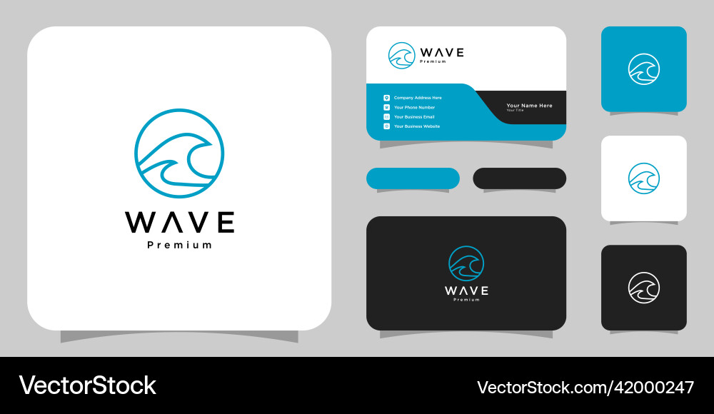 Wave circle logo design Royalty Free Vector Image