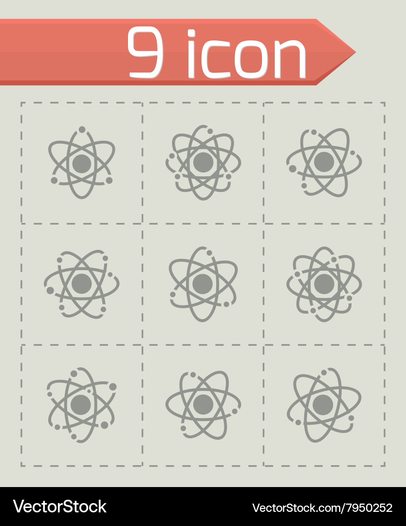 Atom icon set Royalty Free Vector Image - VectorStock