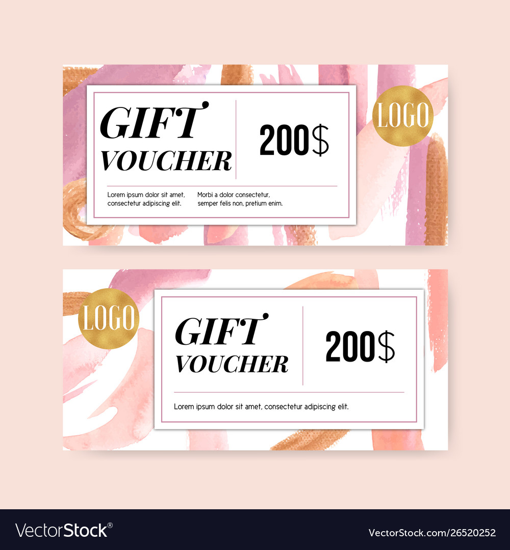 Gift voucher splash watercolor brush texture Vector Image