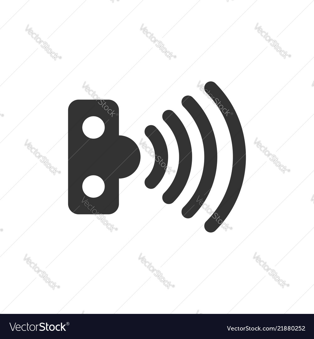 Motion Sensor Icon In Flat Style Sensor Waves On Vector Image