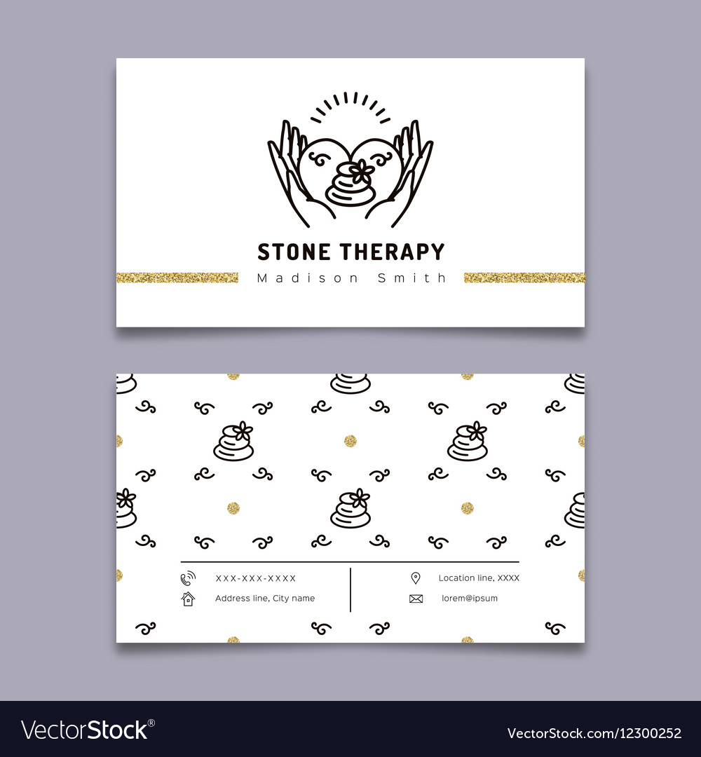 Stone therapy business card massage beauty spa Vector Image With Massage Therapy Business Card Templates