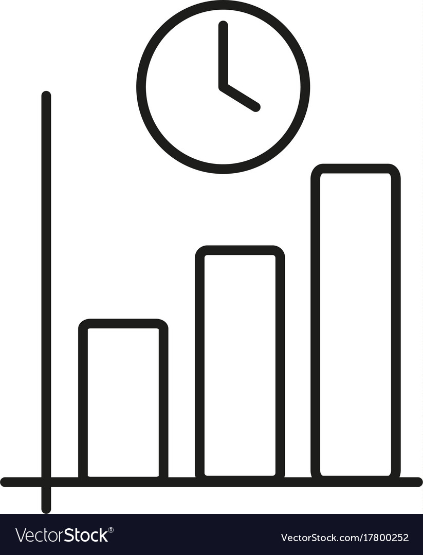 Time bar chart icon Royalty Free Vector Image VectorStock