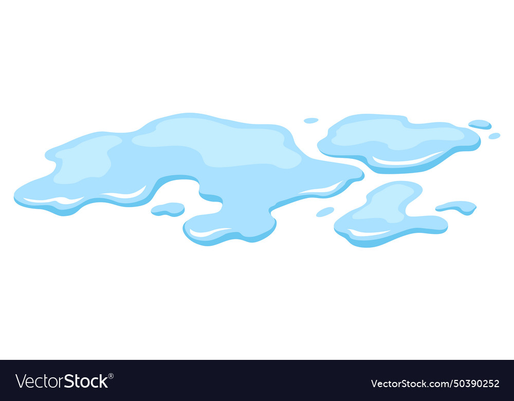 Water spill puddle blue liquid shape in flat Vector Image Water spill puddle blue liquid shape in flat