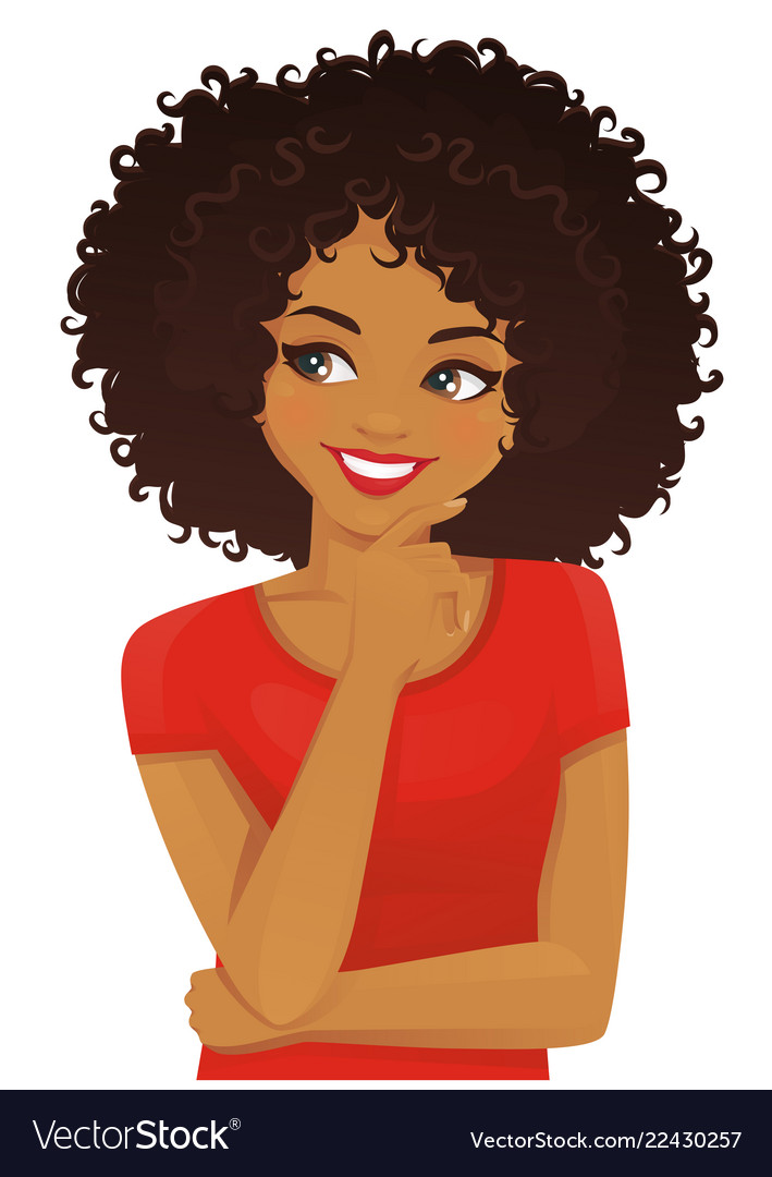 African woman thinking Royalty Free Vector Image