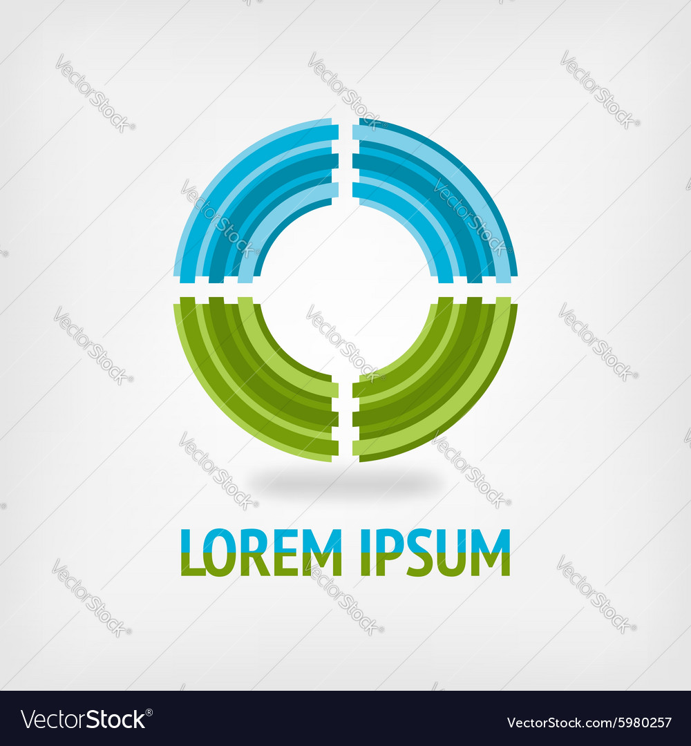 Circle logo design template in blue and green Vector Image