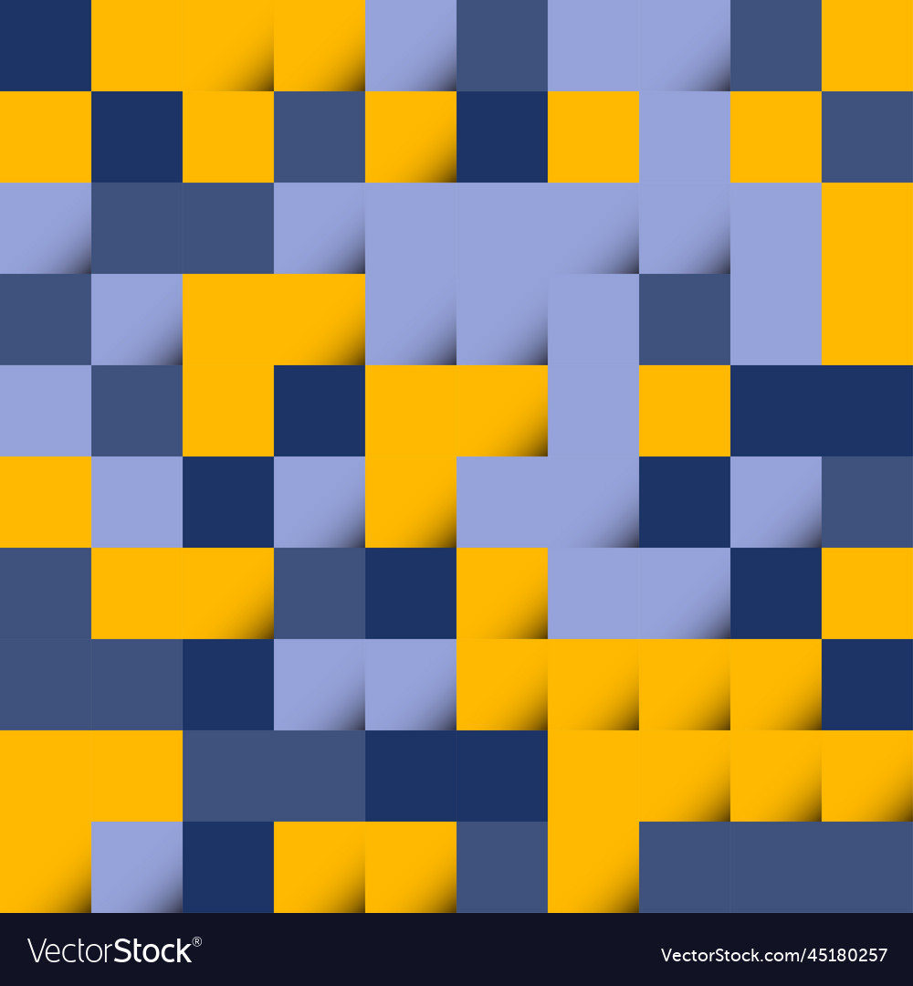 Dark blue and yellow abstract squares background Vector Image