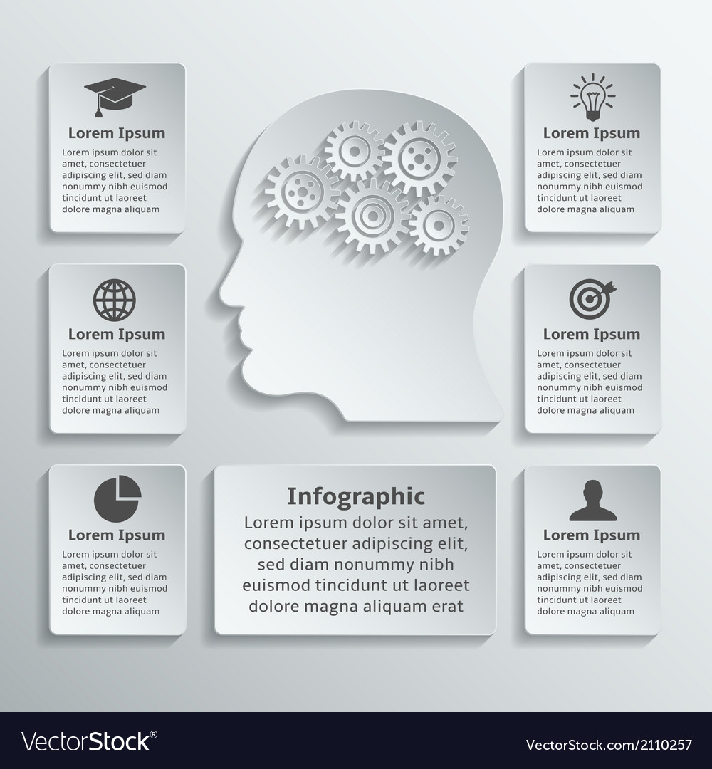 Gear head infographic Royalty Free Vector Image