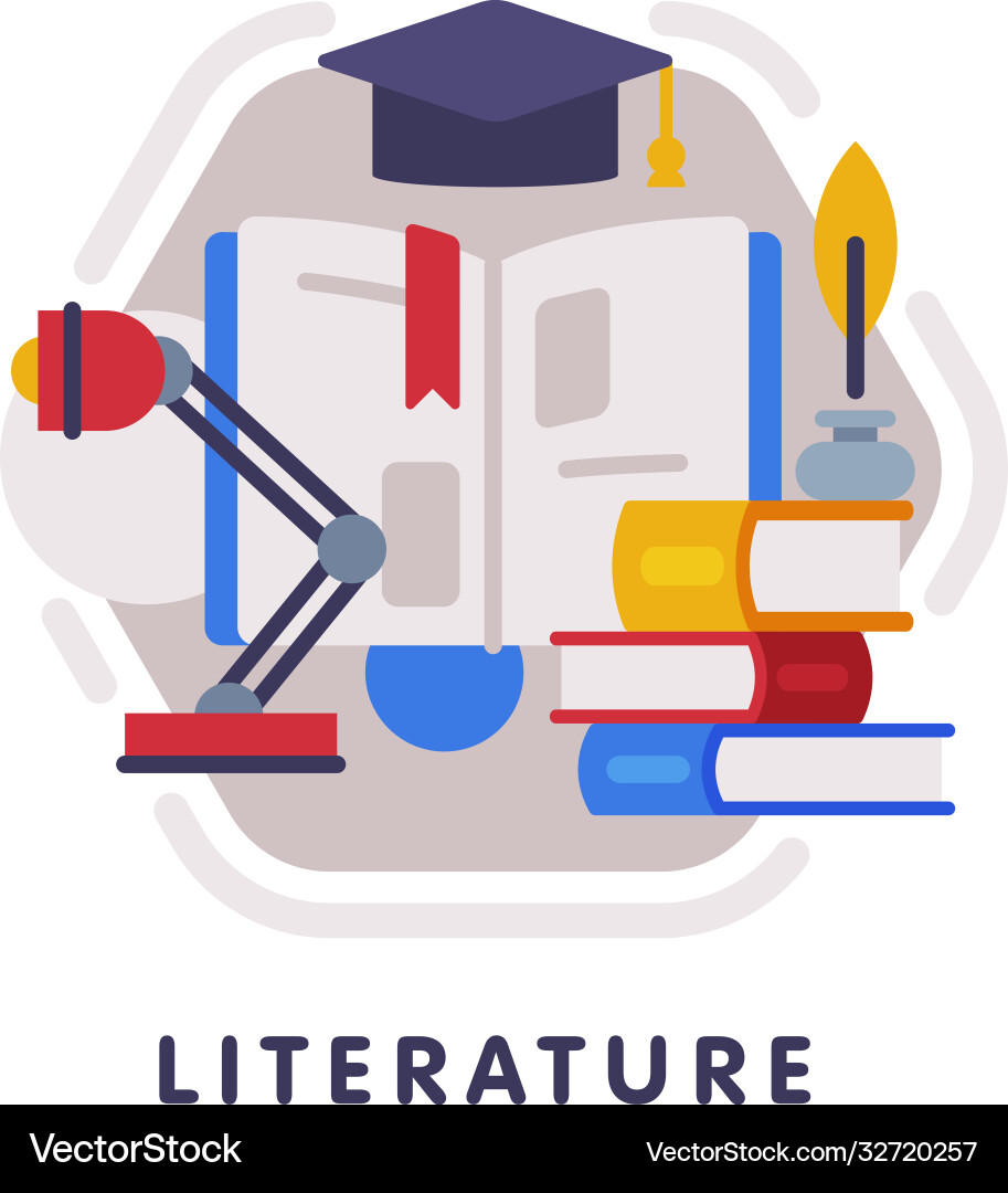 Literature school subject icon education Vector Image