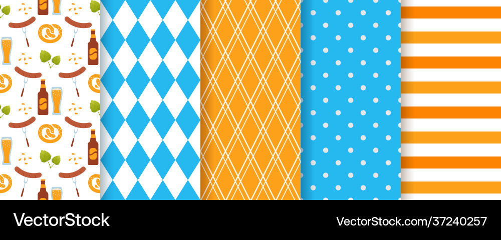 Oktoberfest seamless pattern textures Royalty Free Vector