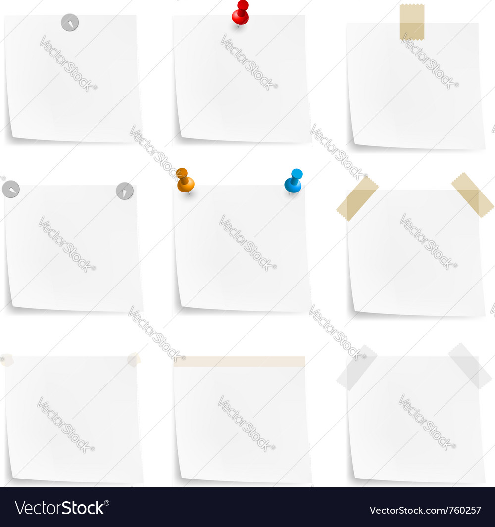 Paper Notes And Stickers Royalty Free Vector Image