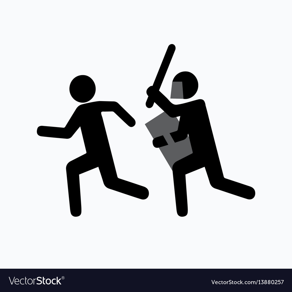 Pictogram attack icon one symbolically drawn man Vector Image