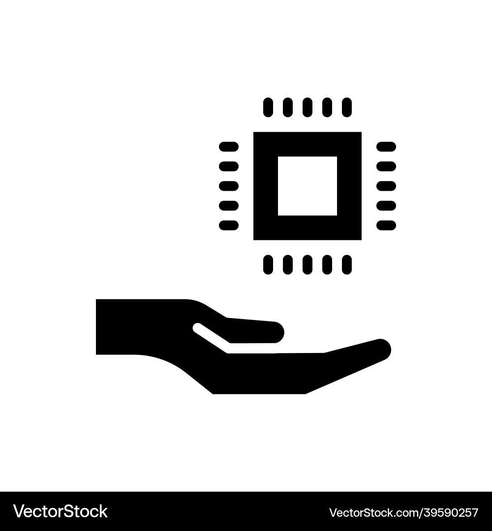 Processor icon circuit ship icon Royalty Free Vector Image