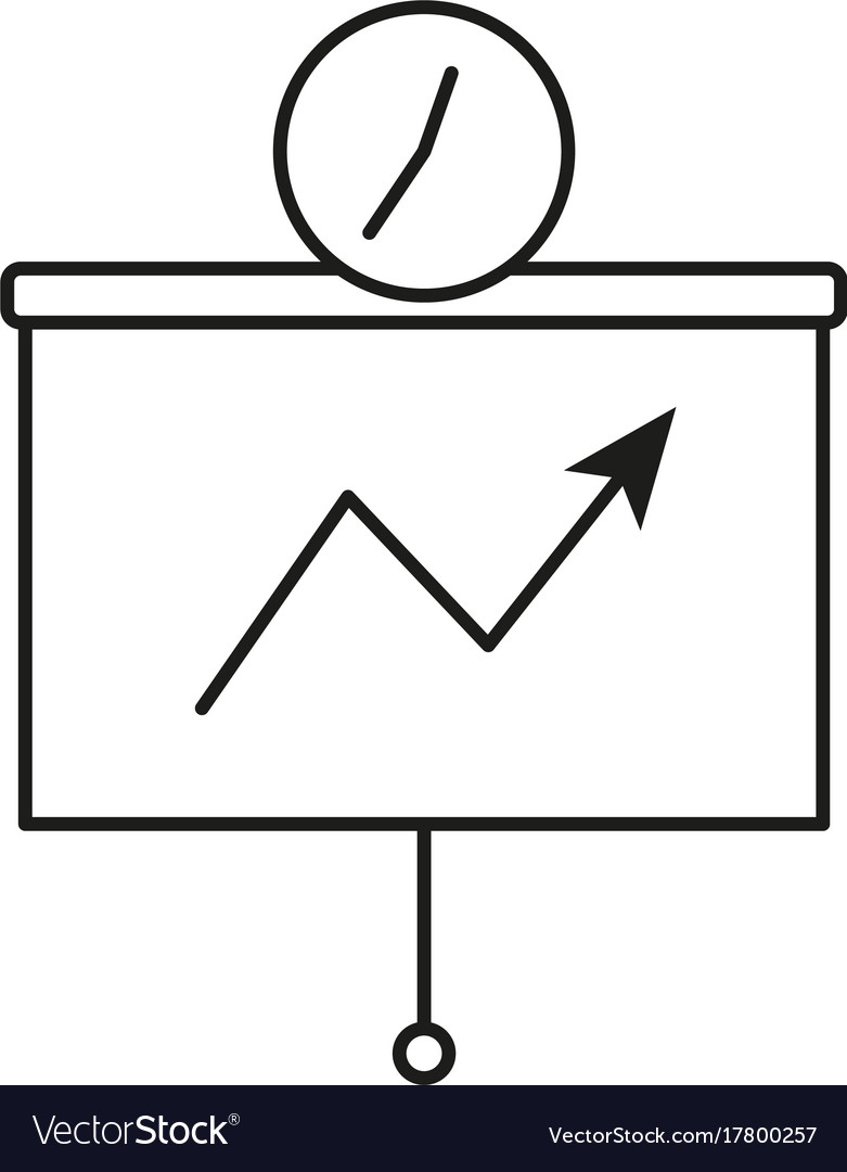 Time graph analytics icon Royalty Free Vector Image