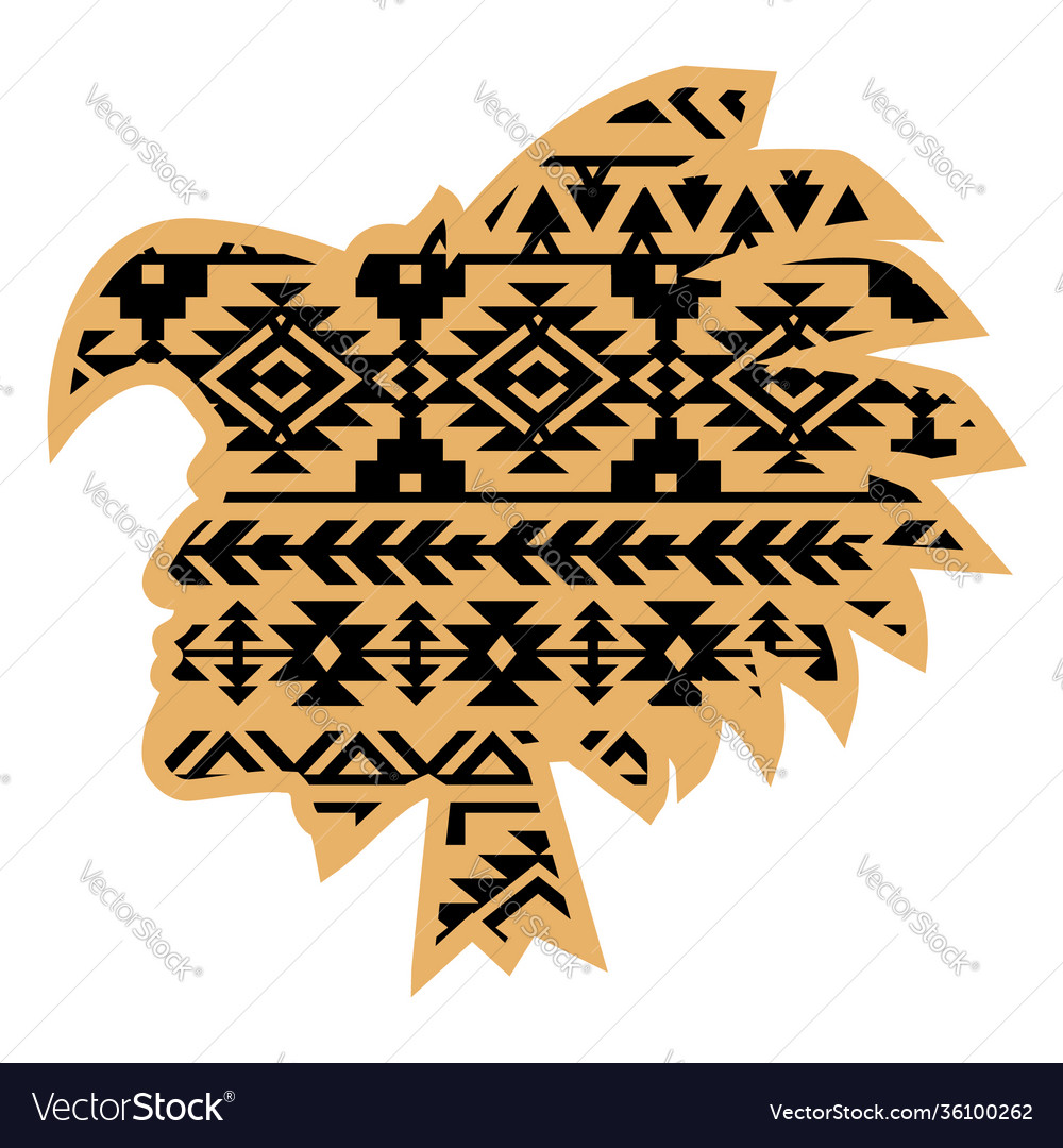 Aztec tribal warrior with southwest pattern vector image Aztec tribal warrior with southwest pattern