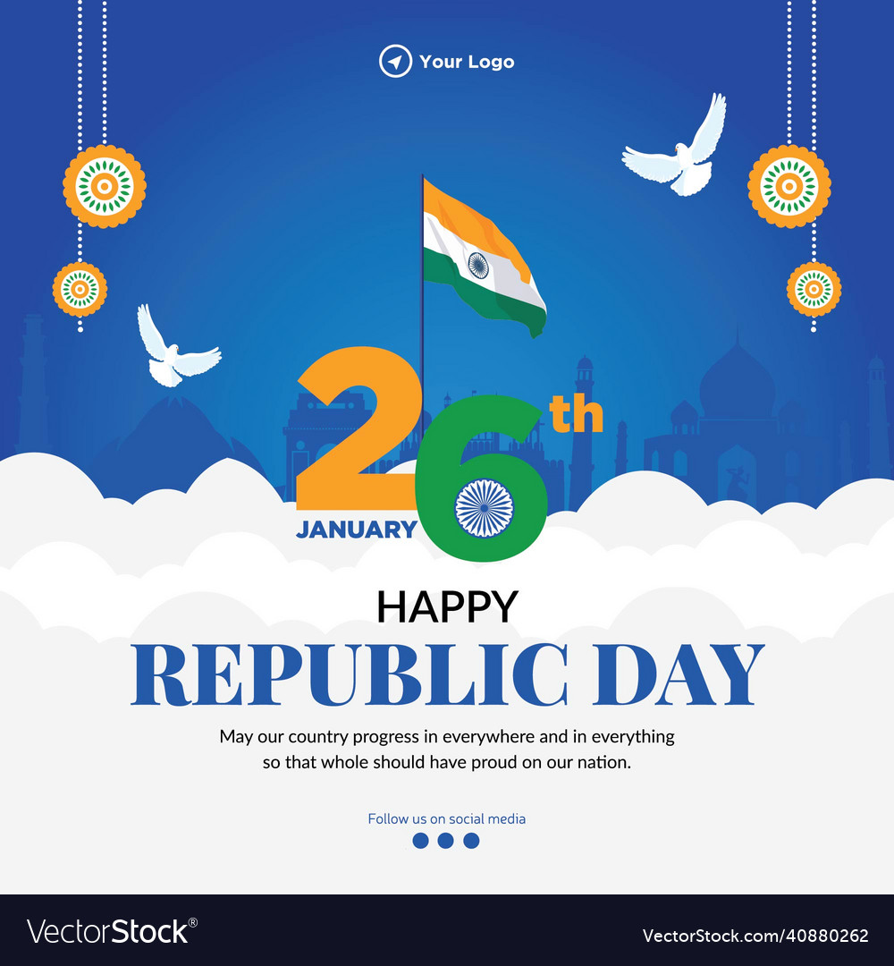 Banner Design Of Happy Republic Day Royalty Free Vector