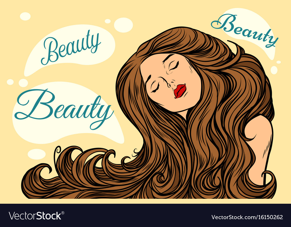 Beauty woman with long hair Royalty Free Vector Image