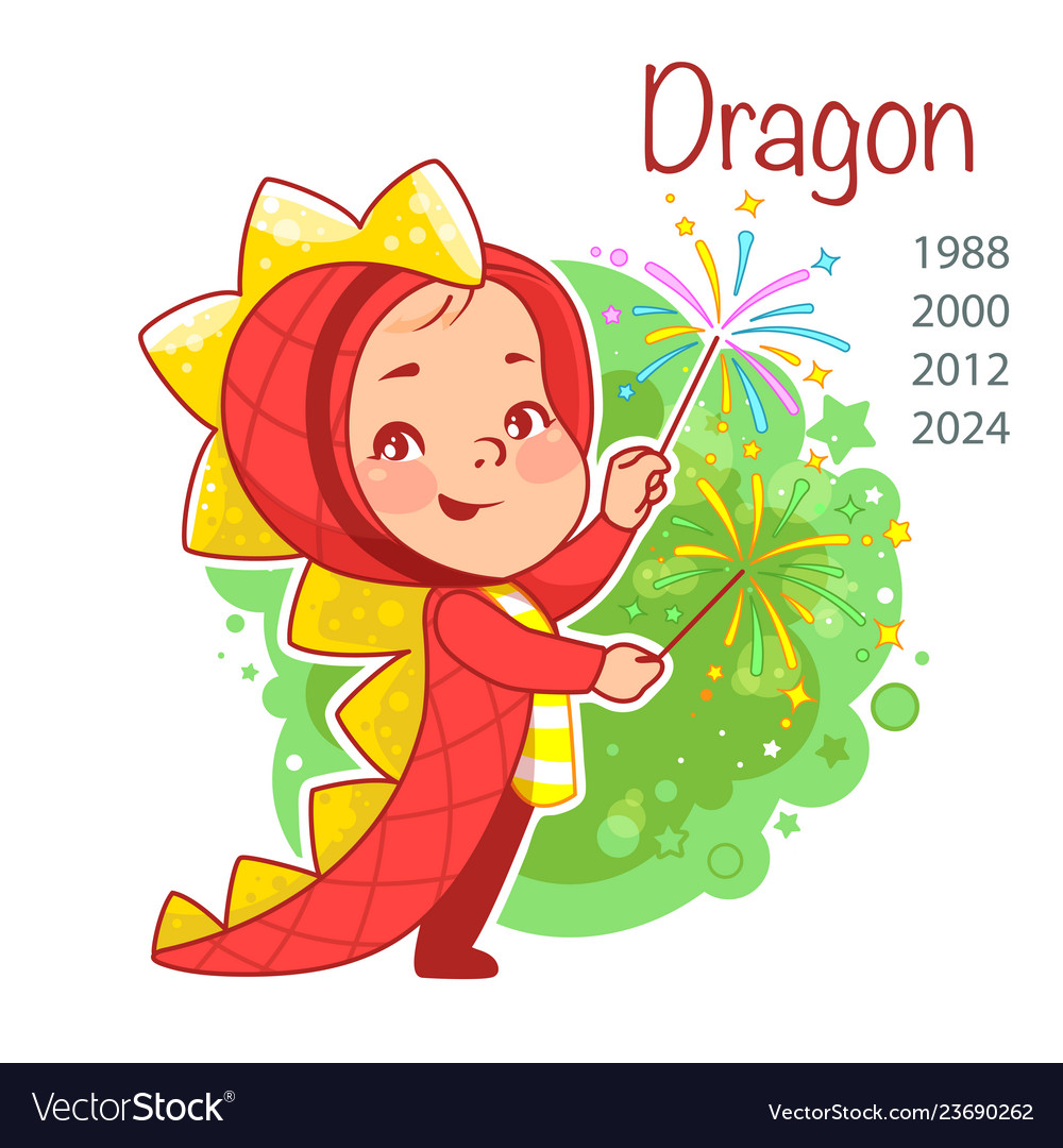 Chinese year symbol dragon Royalty Free Vector Image