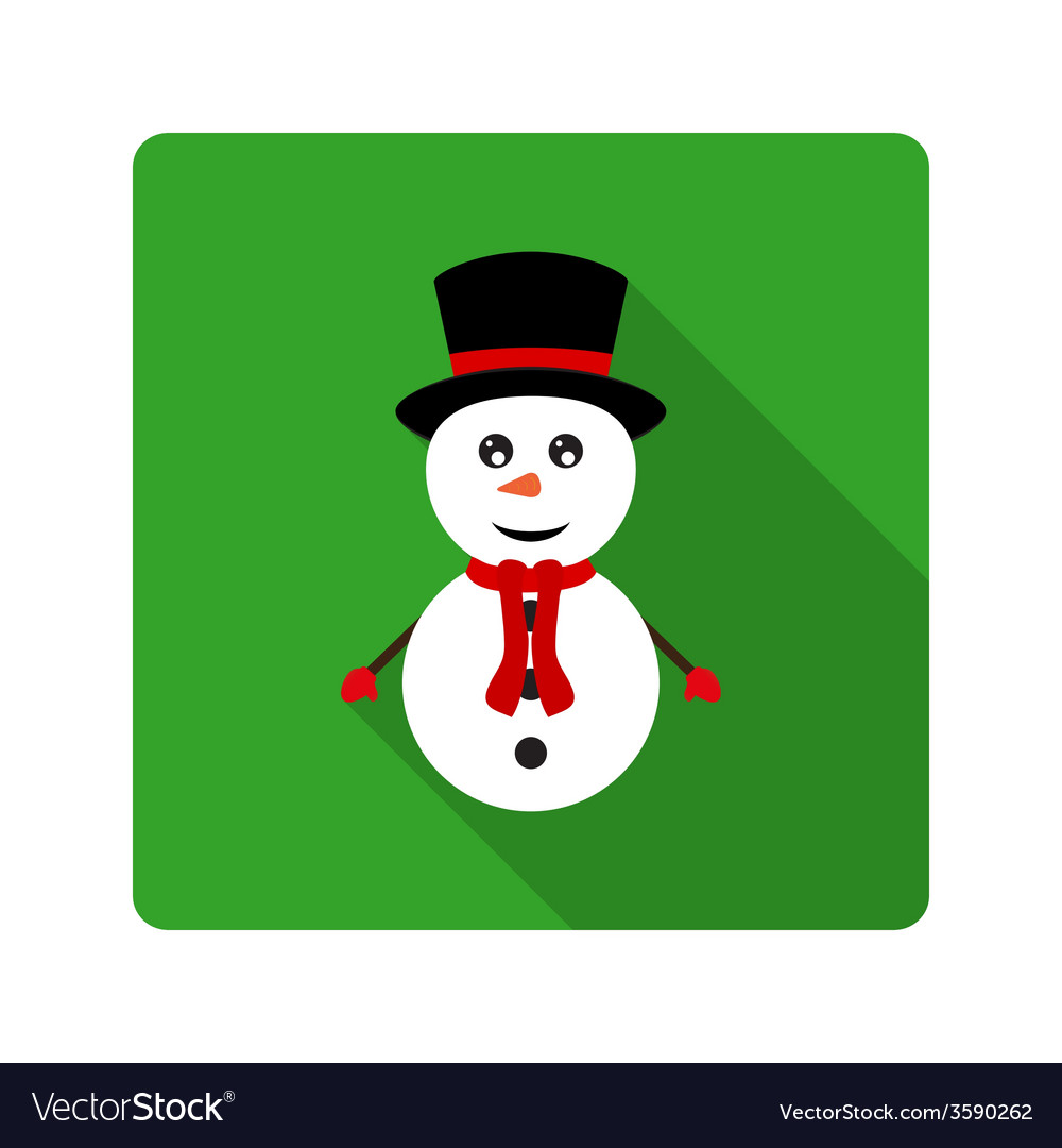 Icon snowman for flat design