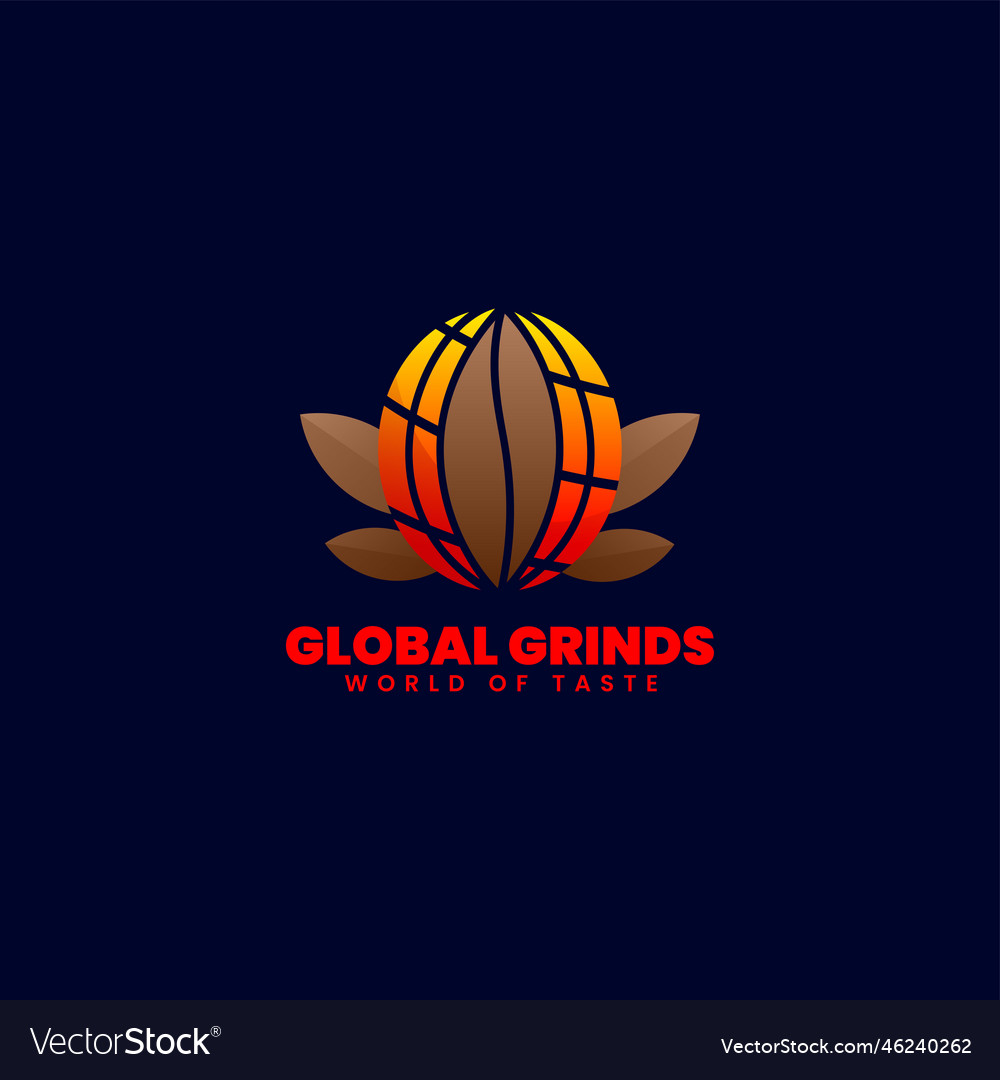 Logo global grinds gradient colorful style Vector Image