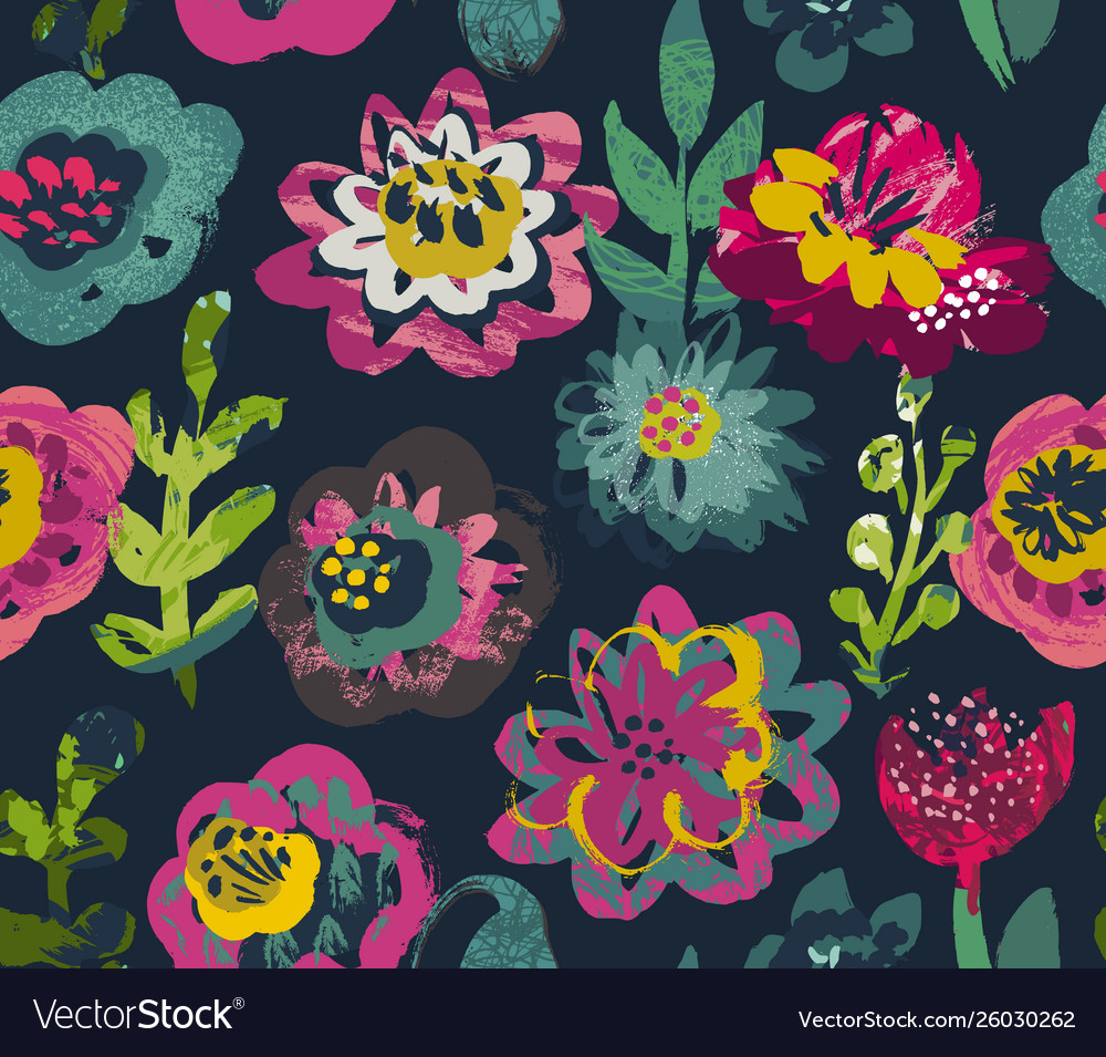 Seamless pattern with plants leaves vector image Seamless pattern with plants leaves