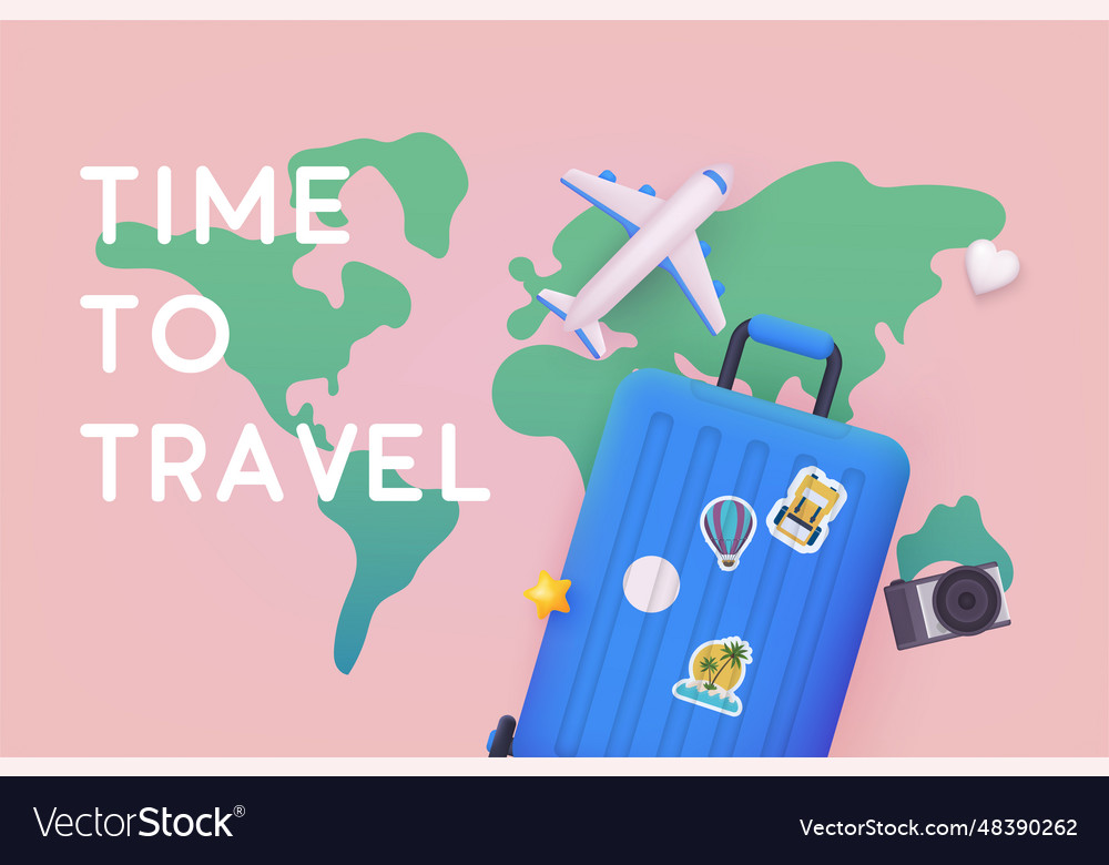 Travel Time Background Design To Text Royalty Free Vector