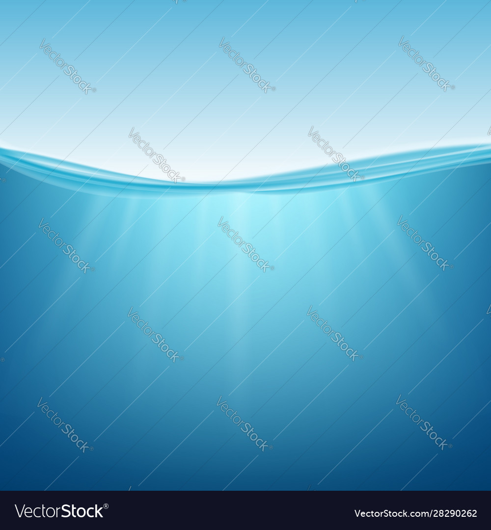 Underwater ocean water surface natural background Vector Image