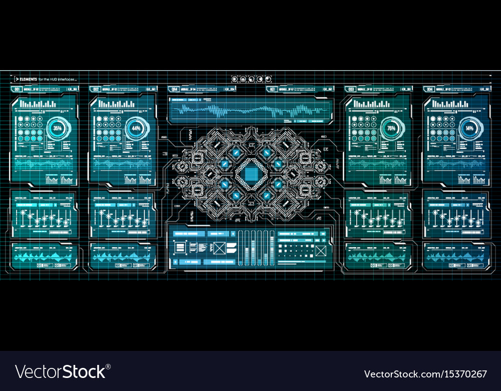 Background with futuristic user interface design Vector Image
